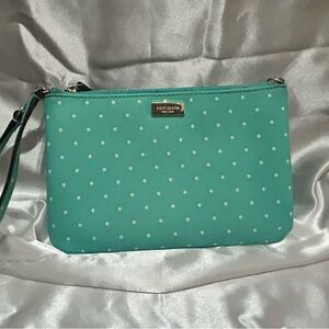 Kate Spade Robins Egg Blue Polka Dot Wristlet
